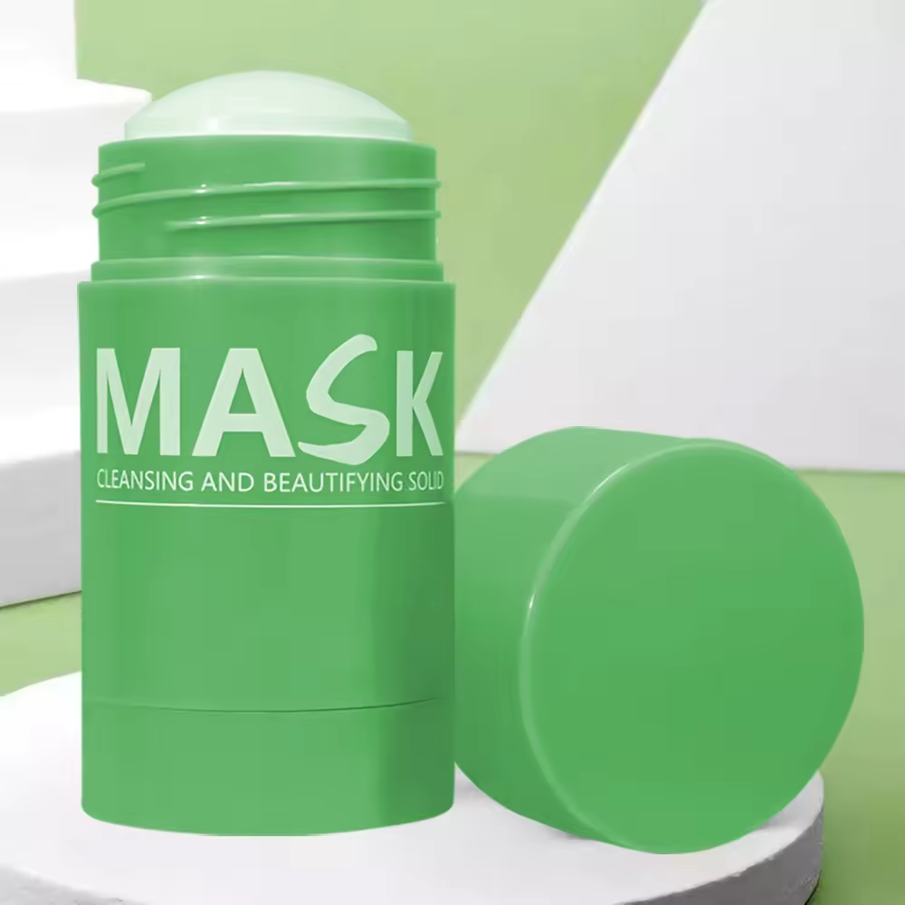 OEM Organic Green tea Purifying solid cleansing Pink Skin Care Product Musk Face Mud Mask Clay Mask Stick