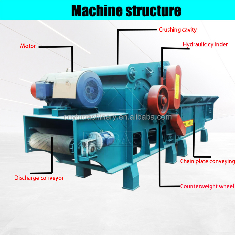 Forestry Machinery Firewood Processor Tree Cutting Machine / Drum Wood Chipper Equipment Wooden Chipping Machine