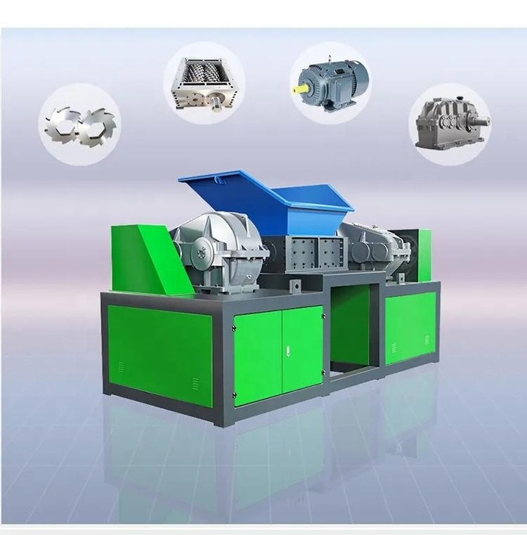 Double shaft plastic shredder machine MSW Shredder Garbage waste plastic shredder for sale