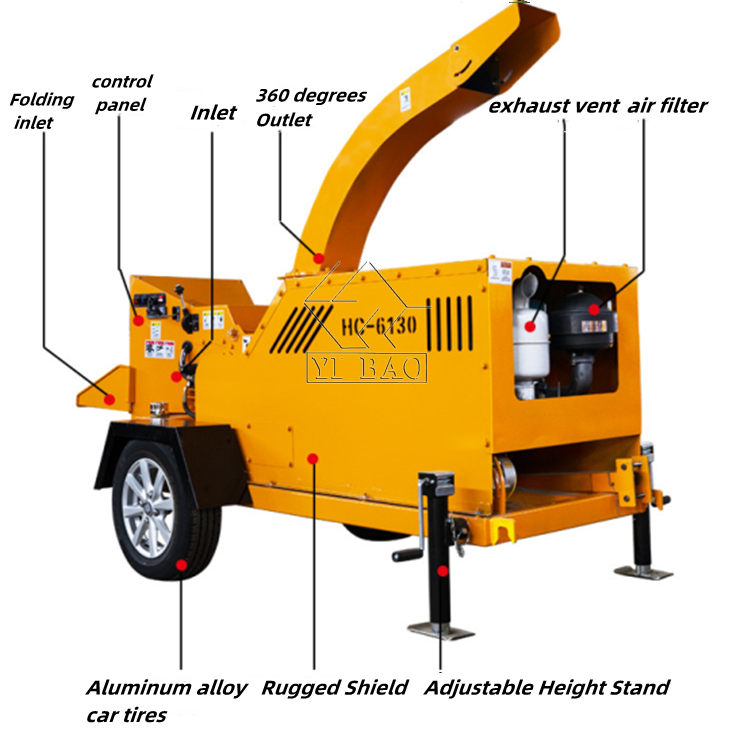 Electric wood crusher orchard grape branch twig shredder garden machinery  machine diesel shredder wood shredder