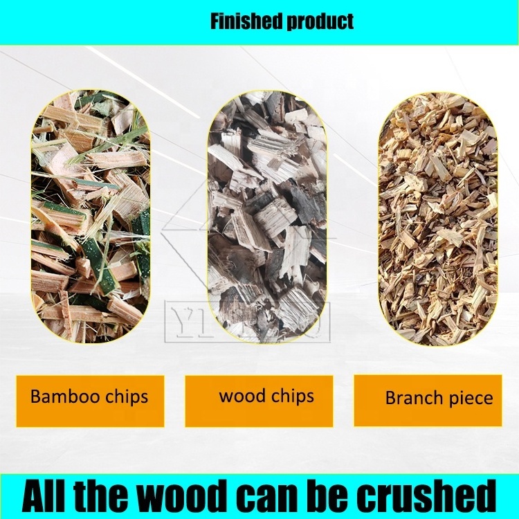 Professional Electric Start waste wood bamboo crusher wood pallet crusher machine with nails remover