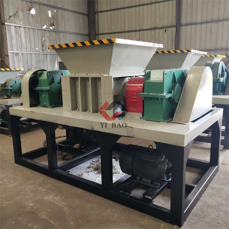 second hand plastic copper compost document hay double axis shredder machine