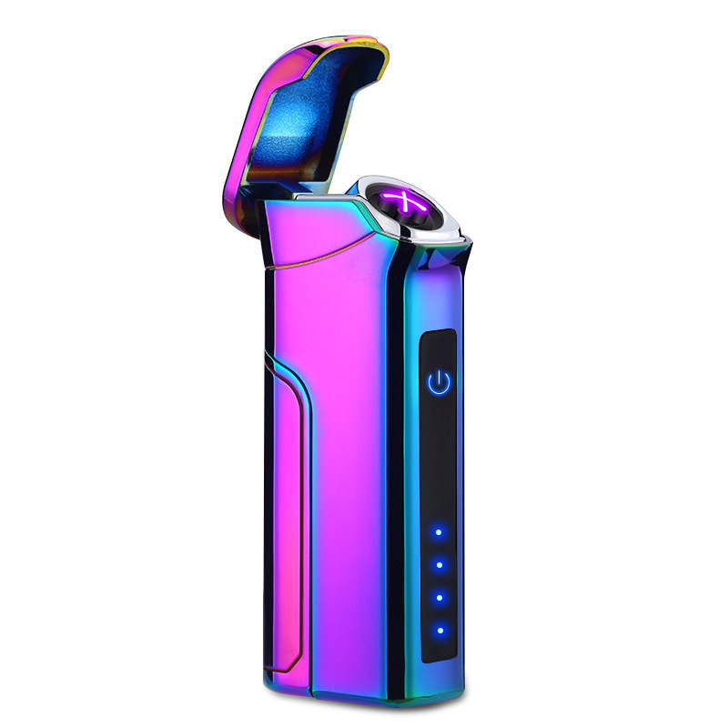 hot sale cheap high-capacity detachable  touch ignition power display cigarette USB dual arc electronic charging lighter