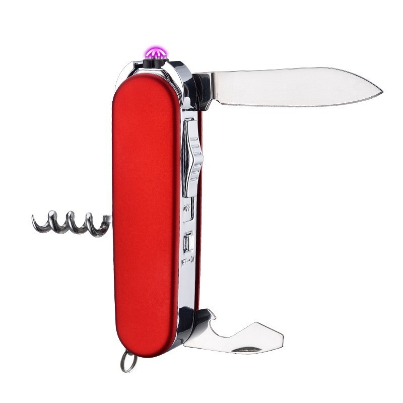 outdoor double arc lighter multifunctional knife cigarette  lighter cool usb rechargeable electric lighter