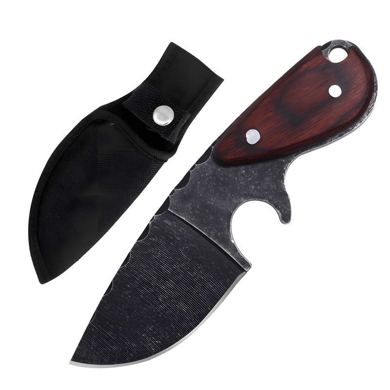 mini outdoor pocket knife survival cutting knife portable wooden handle hunting knives for outdoor