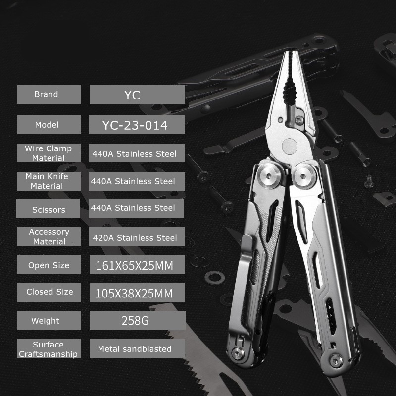 outdoor survival stainless steel 18 in 1 multitool folding pliers tool set multi tool multi-fucntion tool