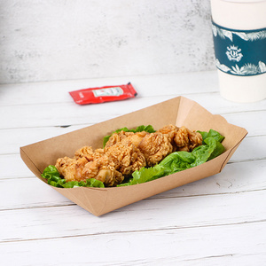 Eco Friendly Food Holder Tray, Kraft Paper Container for Diners, Concession Stands Best Sturdy Disposable Party Snack Boat