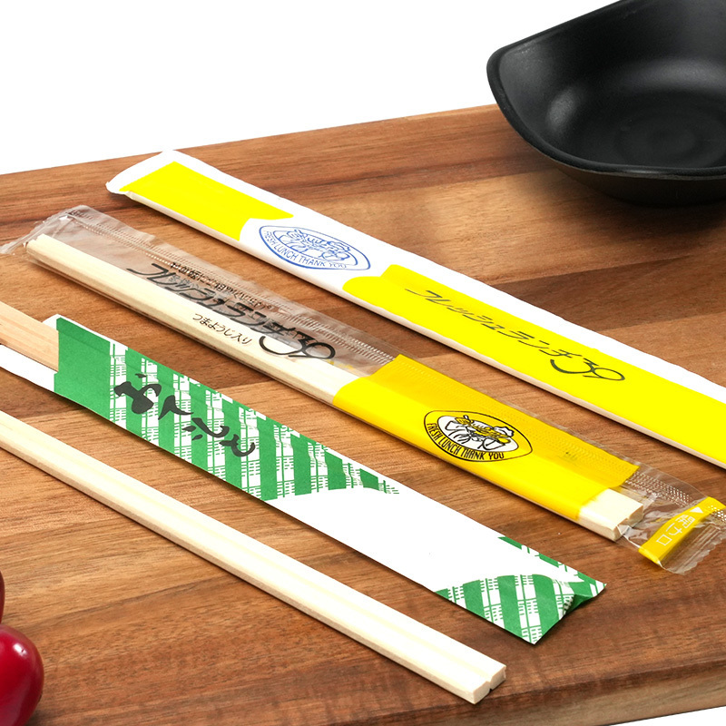 Recyclable Food Grade Customized logo Individual Wrapped Disposable Utensil Set disposable Wooden Chopsticks