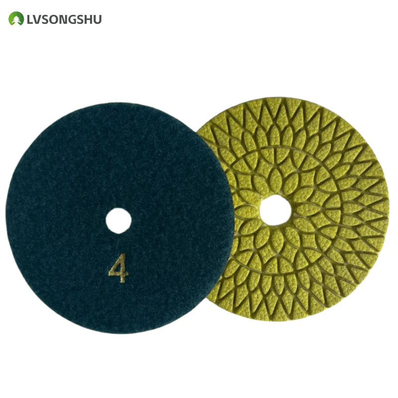 4 inch 100 mm Diamond Tool 4 Step Wet Polishing Pad Stone Marble granite polished sunflower diamond disc