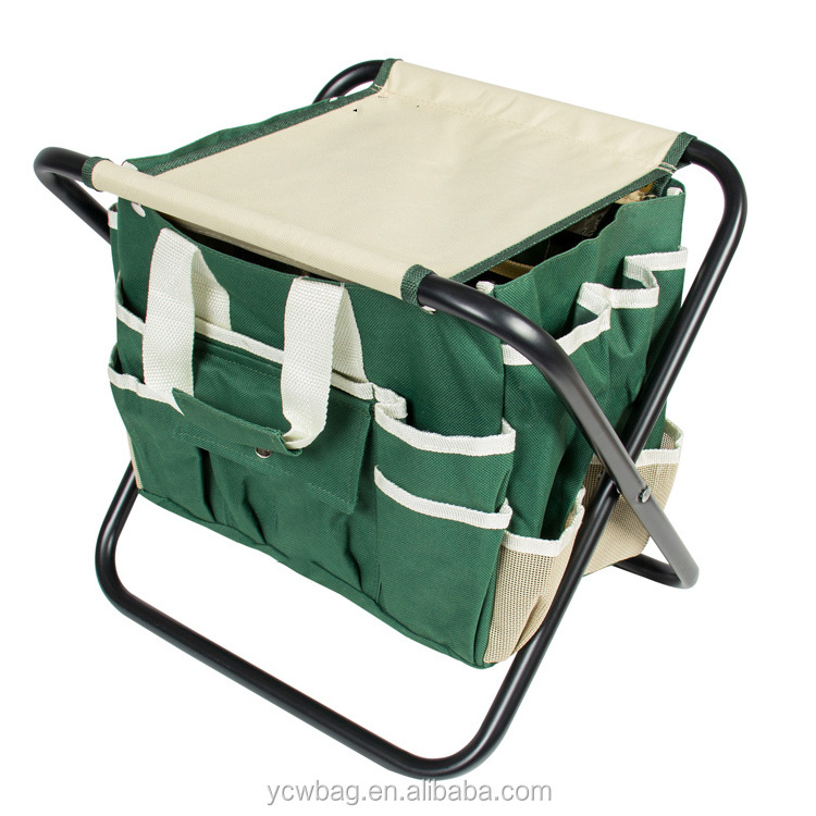 Custom Portable Folding Bucket Tool Bag Waterproof Garden Tool Bag Canvas Garden Tool Tote Bag