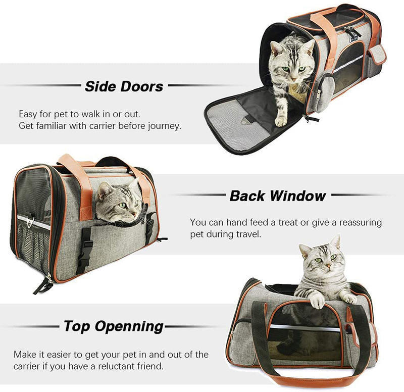 Pet Carrier Bag Hot Sale High Quality Durable Expandable Airline Approved Cat Bag Pet Cages Carrier For Travel