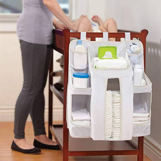 Bedside Storage Organizer | Hanging Baby Diaper Caddy Organizer