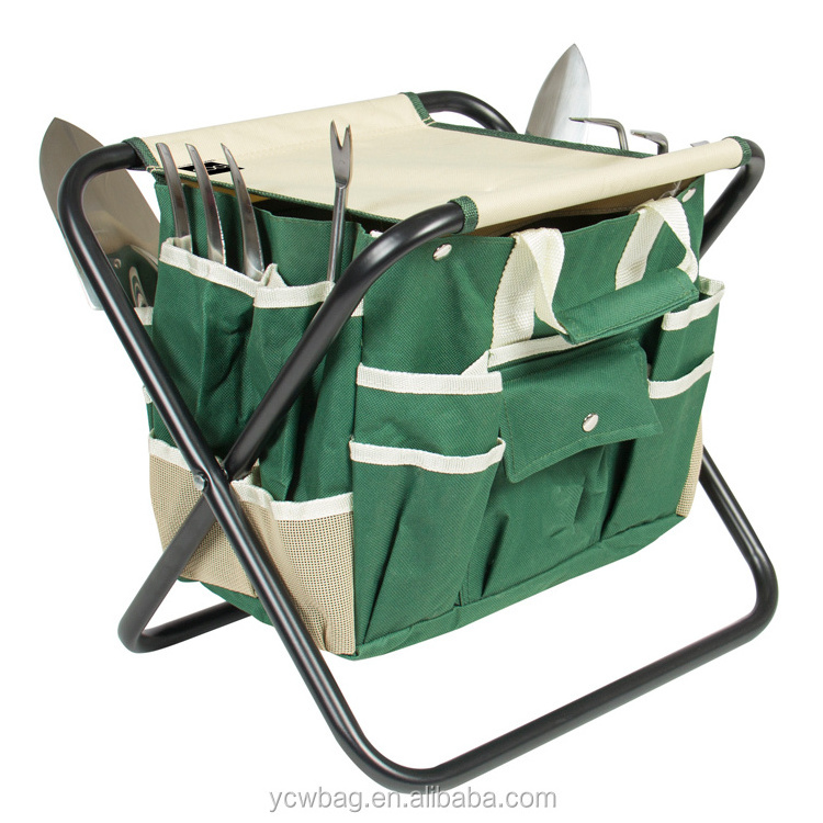 Custom Portable Folding Bucket Tool Bag Waterproof Garden Tool Bag Canvas Garden Tool Tote Bag