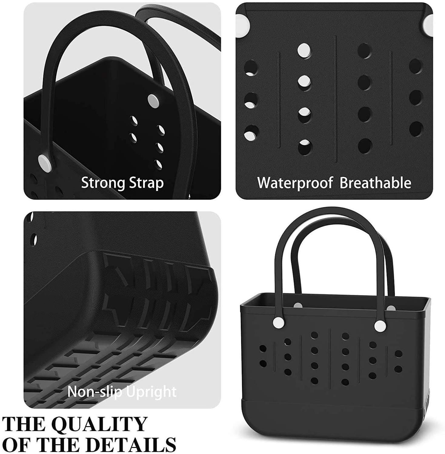 Waterproof Women Beach Tote Bags Custom Summer Rubber Totes Large Fashion Eva Plastic Silicone Bag With Holes