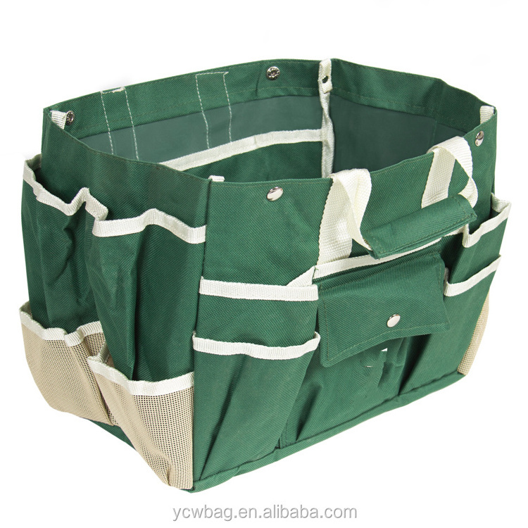 Custom Portable Folding Bucket Tool Bag Waterproof Garden Tool Bag Canvas Garden Tool Tote Bag