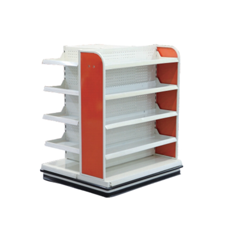 Store Retail Used Four Side Shelf Metal Display Rack Shelf Store Grocery Gondola Shelving Supermarket Shelves