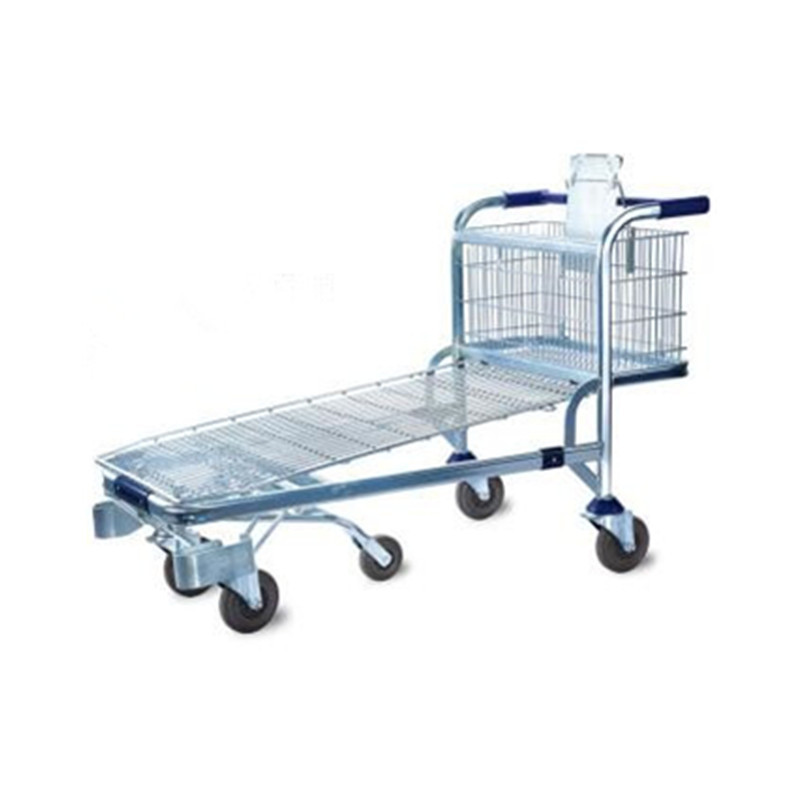 Heavy Duty Metal Trolley Warehouse Transport Cargo Trolley With 5 Wheels