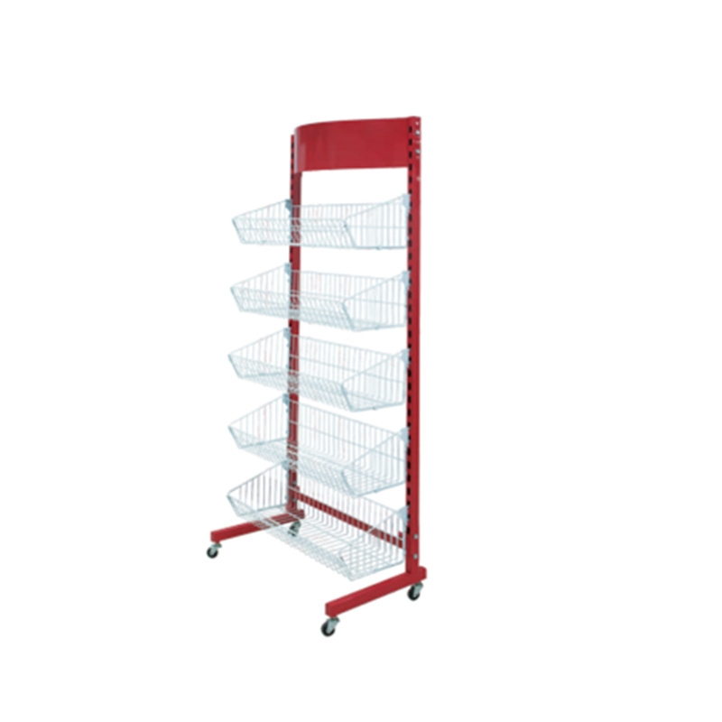 Store Retail Used Four Side Shelf Metal Display Rack Shelf Store Grocery Gondola Shelving Supermarket Shelves