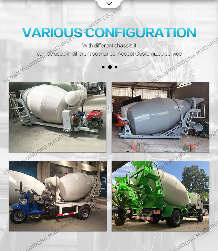 3.5 M3 Self loading Cement Readymix Transit Drum 3-20cbm Concrete Mixer Truck Auto feeding Concrete Drum Mixer