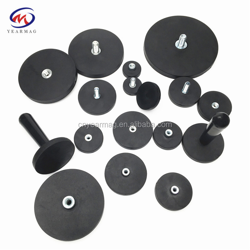 Direct Factory Price Wholesale Rare Earth NdFeB Permanent Magnetic Base Rubber Coated Pot Holding Magnets