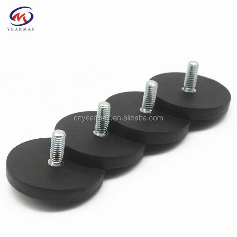 Direct Factory Price Wholesale Rare Earth NdFeB Permanent Magnetic Base Rubber Coated Pot Holding Magnets