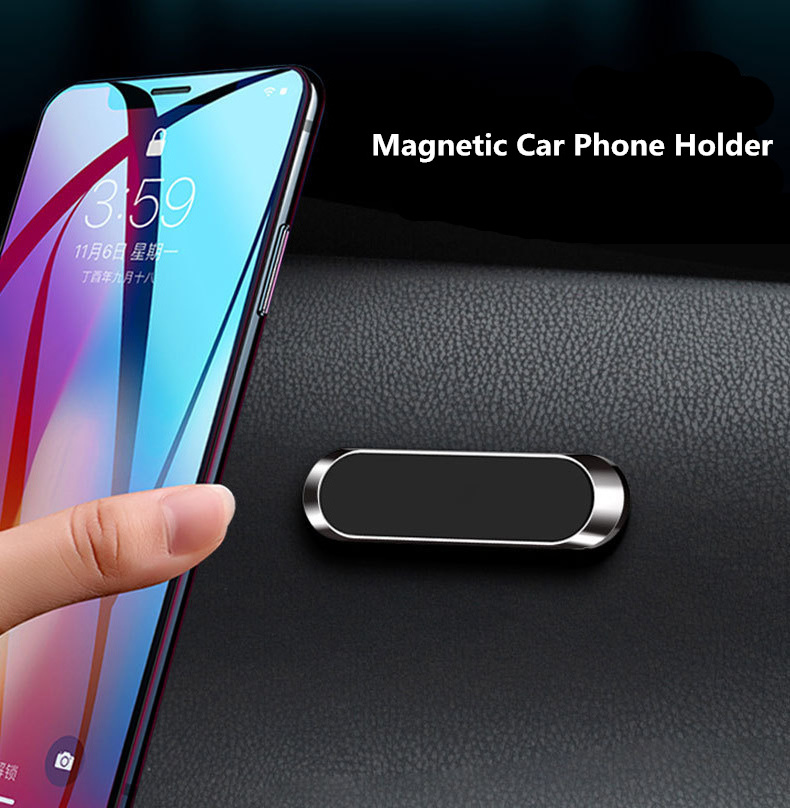 Flat Stick Car Mount Holder Magnetic Phone Stand Mini Strip Shape Phone Holder For iPhone Universal Car Mount Holder