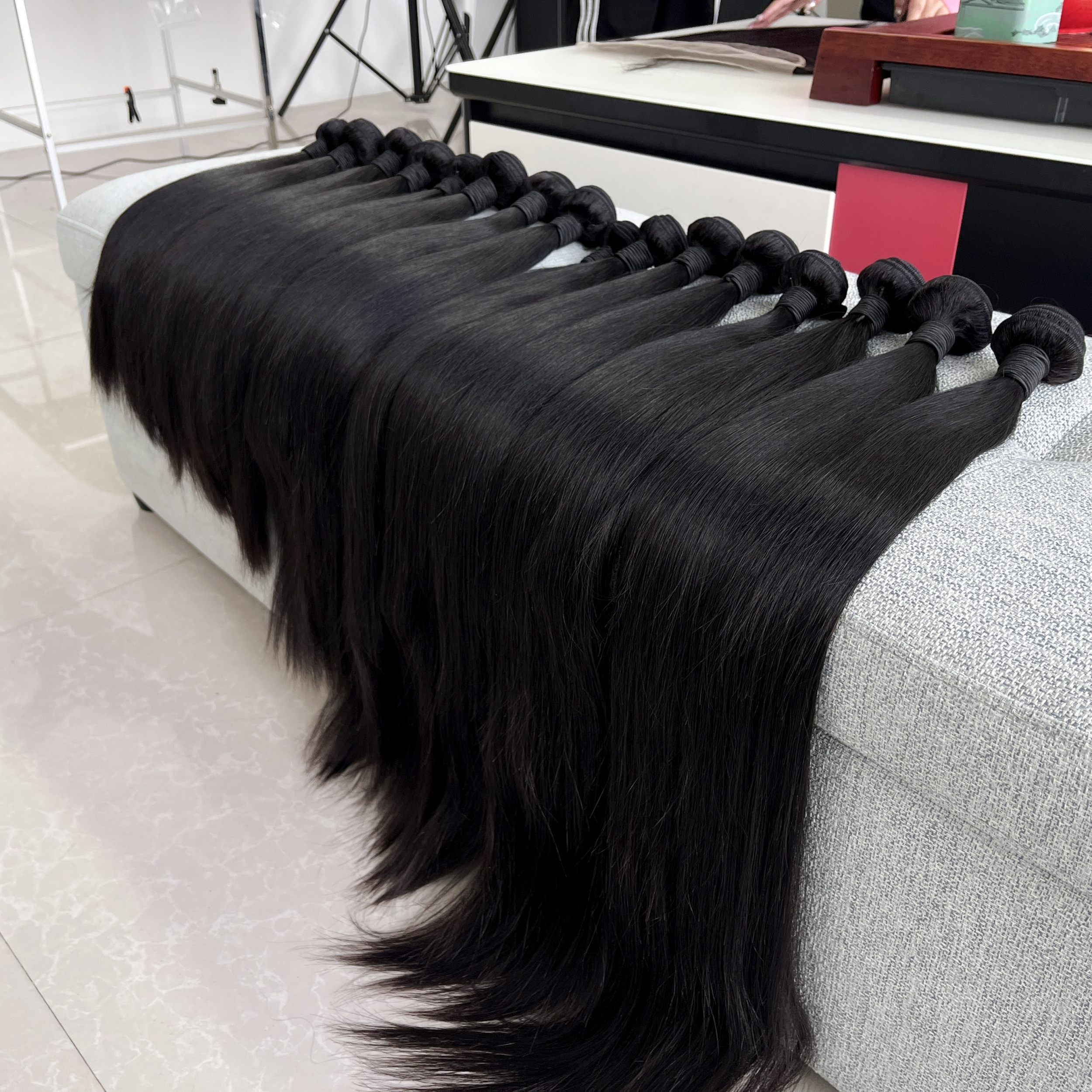 100% Virgin Cuticle Aligned Human Hair Bundles Wholesale Cambodian Raw Natural Wave Double Drawn Hair Bundles Extensions Vendor