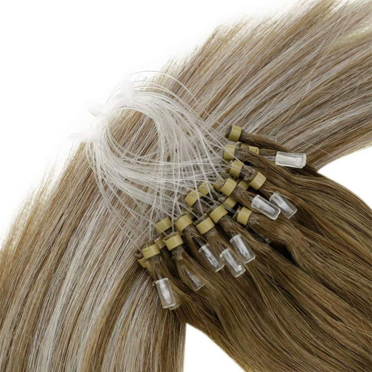 Brazilian Virgin Human Hair 12A Grade Straight Micro Ring Hair Extension High Quality Color Micro Ring Hair Extension