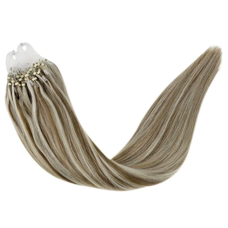 Brazilian Virgin Human Hair 12A Grade Straight Micro Ring Hair Extension High Quality Color Micro Ring Hair Extension