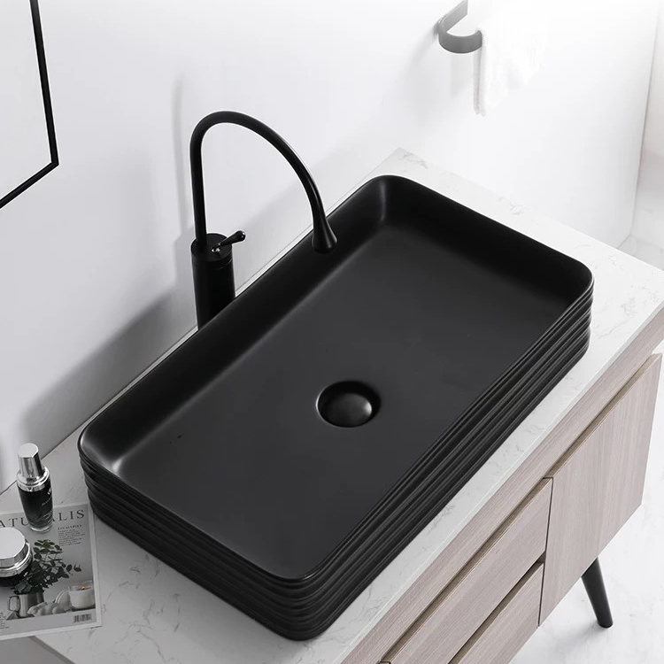 Hot Selling Porcelain Above Counter Mounted Handmade Wash Basin Bathroom Sink Ceramic Table Top Art Counter Top Basin