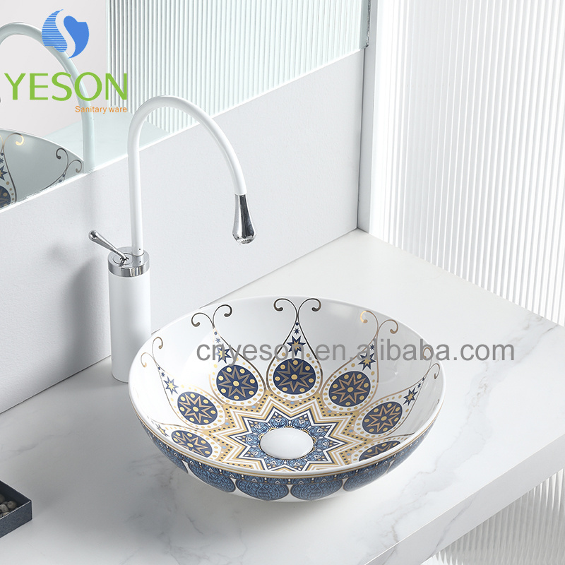 P-008 Thin edge ceramic portable shampoo basin washroom basin bowl sink PVC inflatable hair wash basin