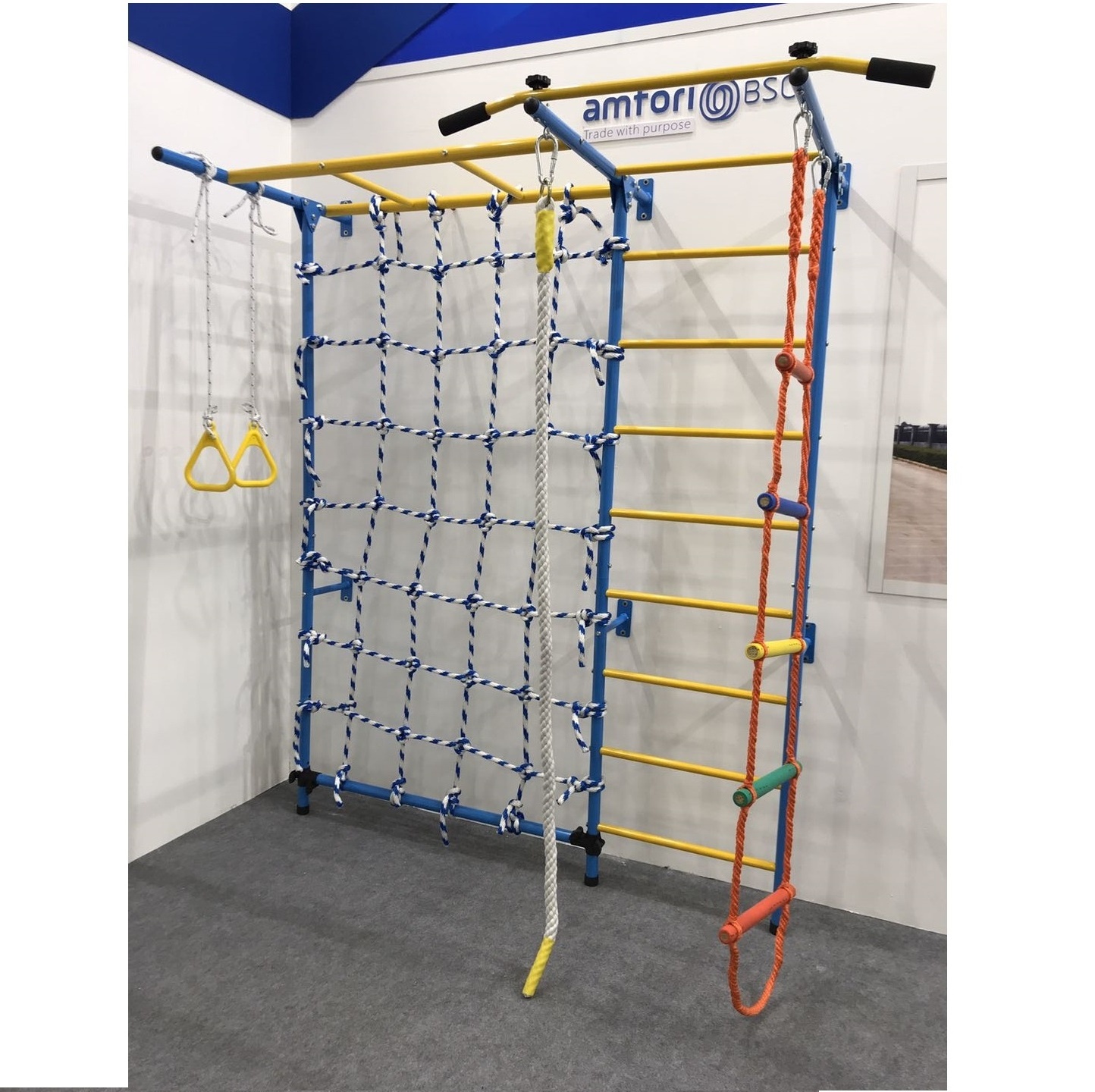 Manufacture Swedish Wall Ladder Home Gym Equipment For Kids Indoor Home Playground With Pull Up Bar and Swings