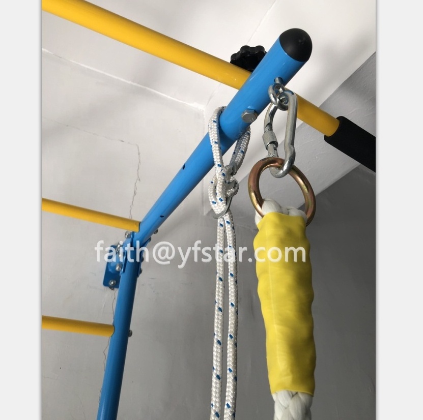 Manufacture Swedish Wall Ladder Home Gym Equipment For Kids Indoor Home Playground With Pull Up Bar and Swings