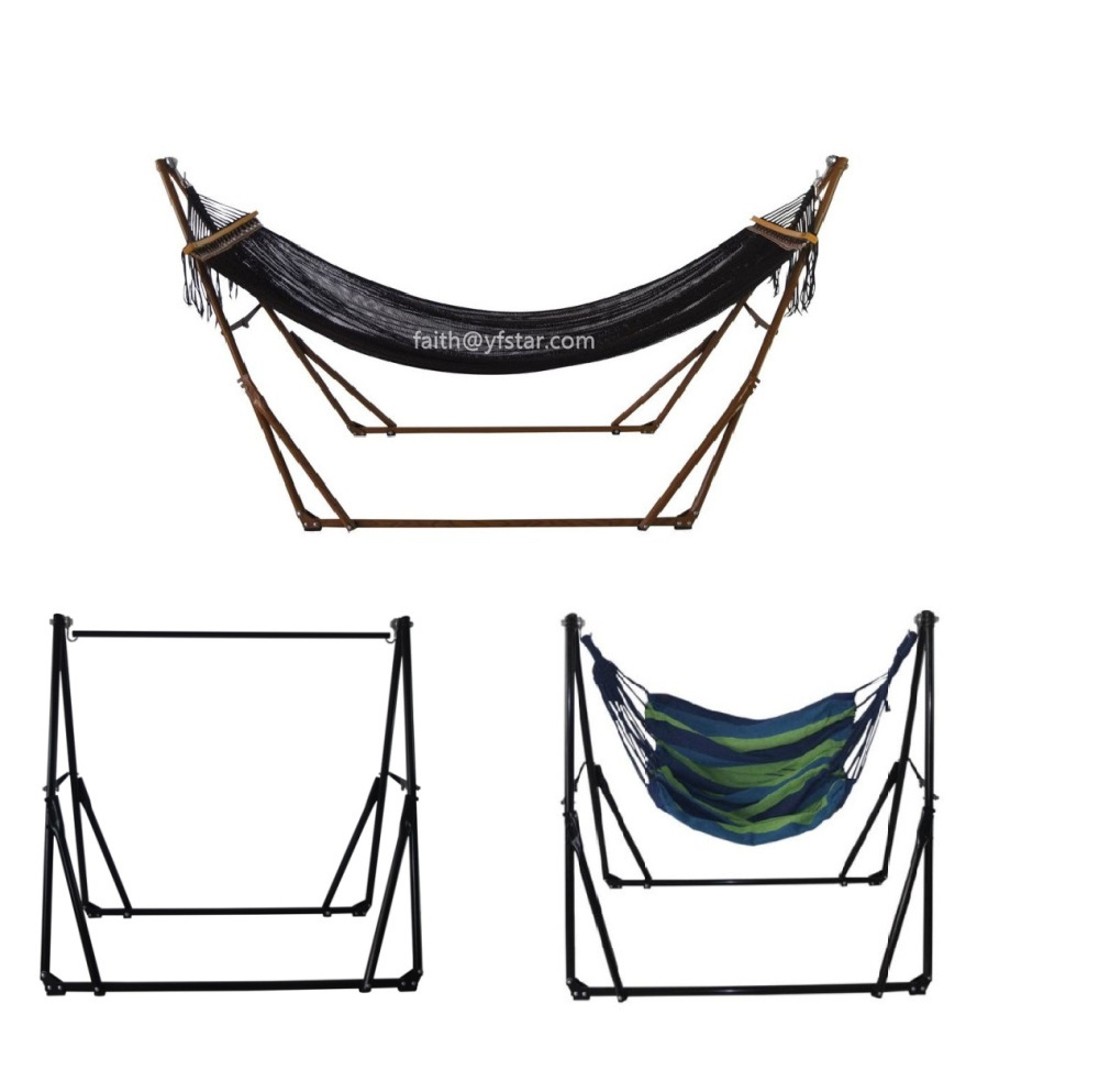 Competitive Price 3 In 1 Outdoor Portable Hammock Stand Hammock Swing Chair Clothes Rack  3 Way Hammock For Sale