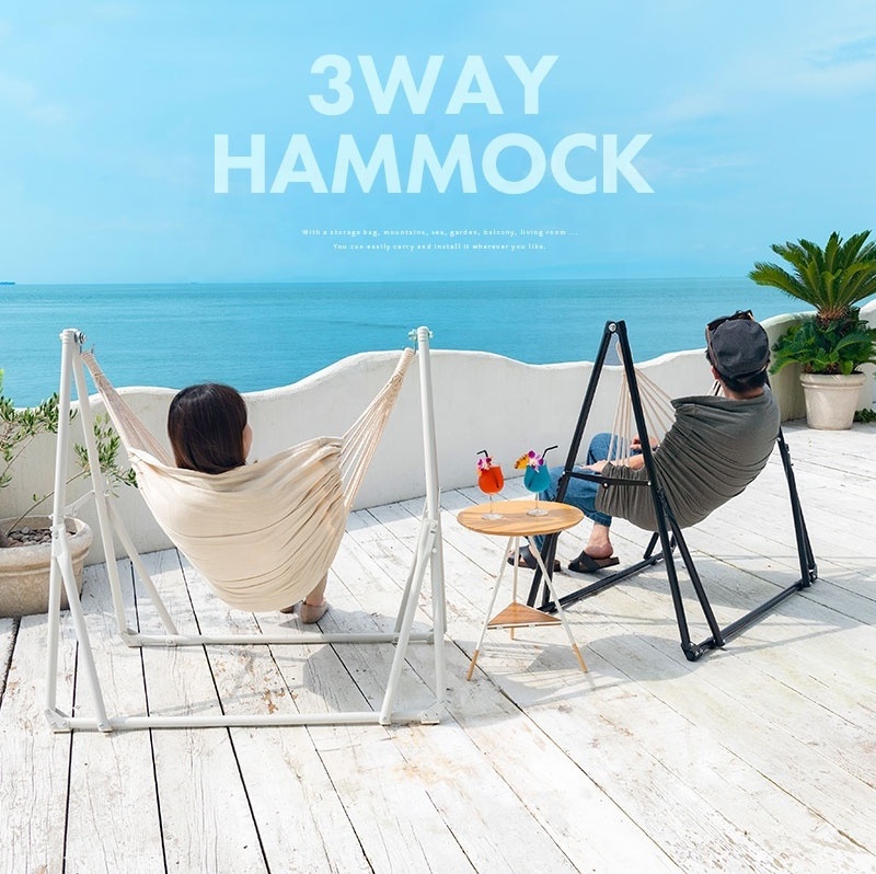 Wholesale Best Quality 3 In 1 Folding Hammock With Steel Hammock Stand 3 Way Hammock For Sale