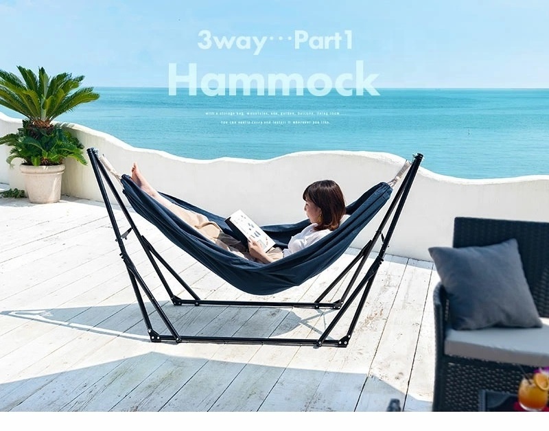 Wholesale Best Quality 3 In 1 Folding Hammock With Steel Hammock Stand 3 Way Hammock For Sale