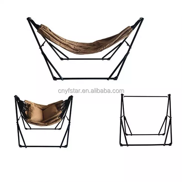 Outdoor Hammock Chair with Metal Stand Indoor Furniture Color Manufacturer Supply Foldable Hammock