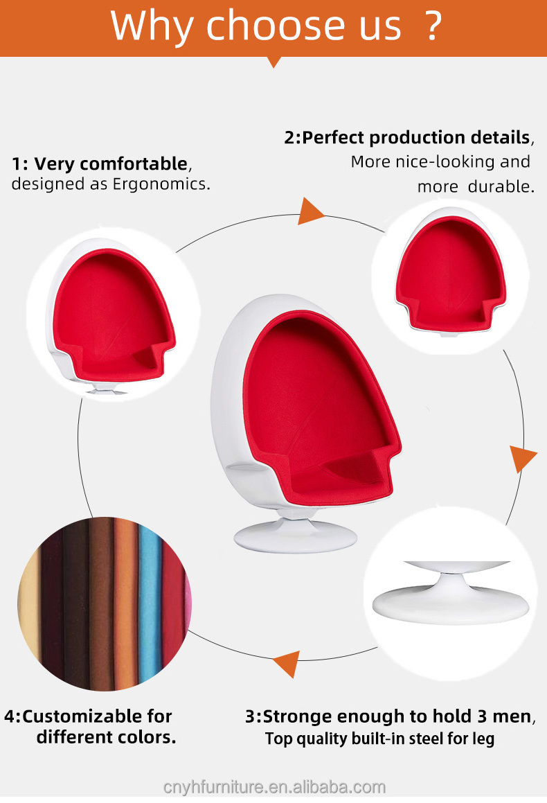 Modern furniture cheap standing swivel fiberglass adult size oval shaped pod queen make love sex sofa chair