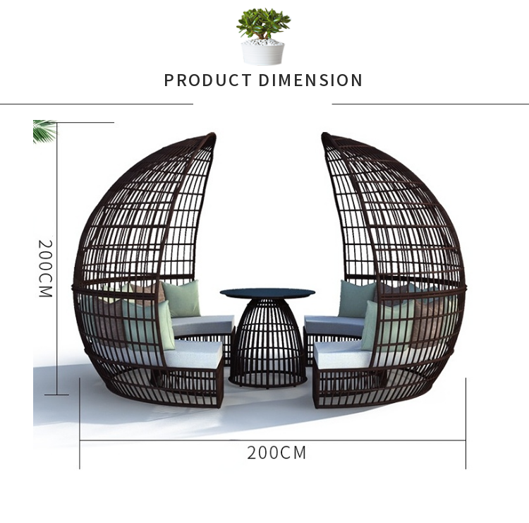 nordic restaurant outdoor hotel sun chairs and tables lounge garden rattan outdoor furniture nest balcony sofa