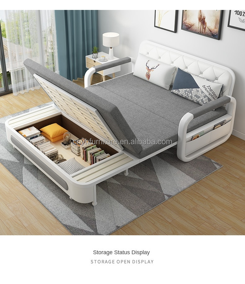 home use queen size convertible multifunctional electric twin sofa and bed furniture sofa bed with storage