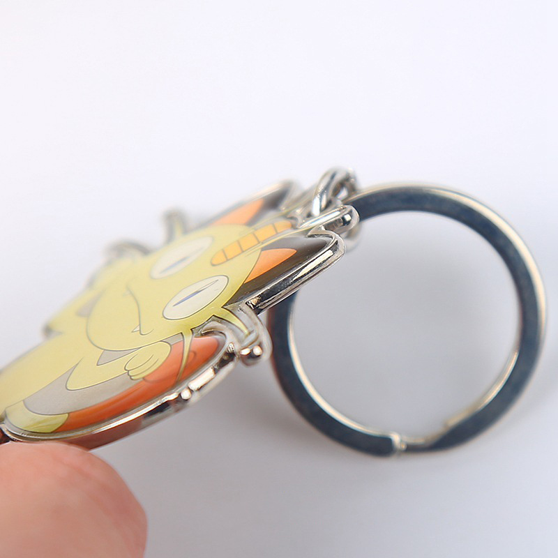 Acrylic Charms Custom Epoxy Keychain Double Sided Anime Plastic Resin Key Chain Customised Pikachu pocket mon Key Holder Gift