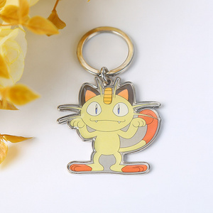 Acrylic Charms Custom Epoxy Keychain Double Sided Anime Plastic Resin Key Chain Customised Pikachu pocket mon Key Holder Gift