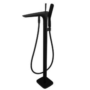 Bathroom Floor Mounted Free Standing Bathtub Shower Faucet Tap Filter In Black White And Chrome Color