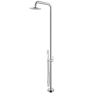 Freestanding Tub Bathtub Faucet Chrome Single Handle Floor Mounted Faucets with Handheld Shower