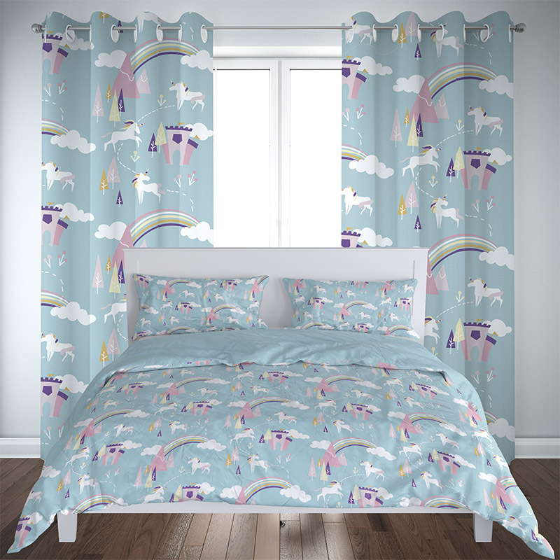 Stocked Polyester Microfiber Printed curtain Bedding set Wholesale Plain Bed Sheet Sets