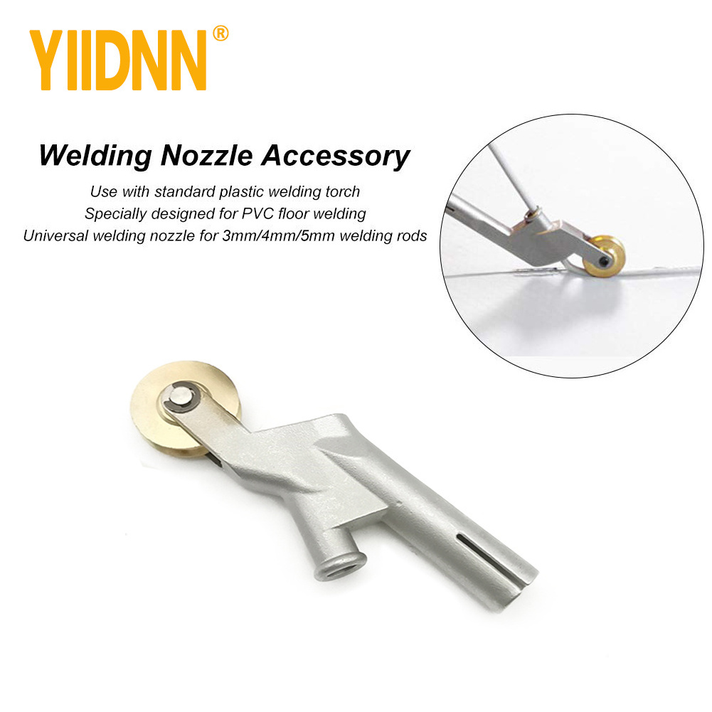 Hot Air Welding Gun Weld Nozzle with Rollers, 304 Stainless Steel Alloy Speed Welding Nozzles Replacement Heat Gun Tips Suitable