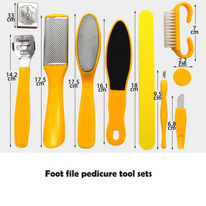 New arrival 10 in 1 stainless steel  foot rasp foot file and callus remover pedicure kit foot file set