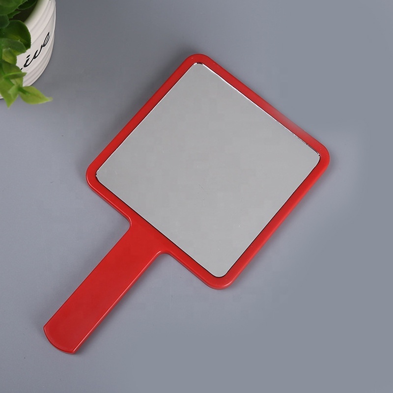 Square Mirror Beauty Salon Makeup Mirror Logo Hand Held Portable Plastic Customized Personalized Opp Bag Led Pocket Mirror 65g