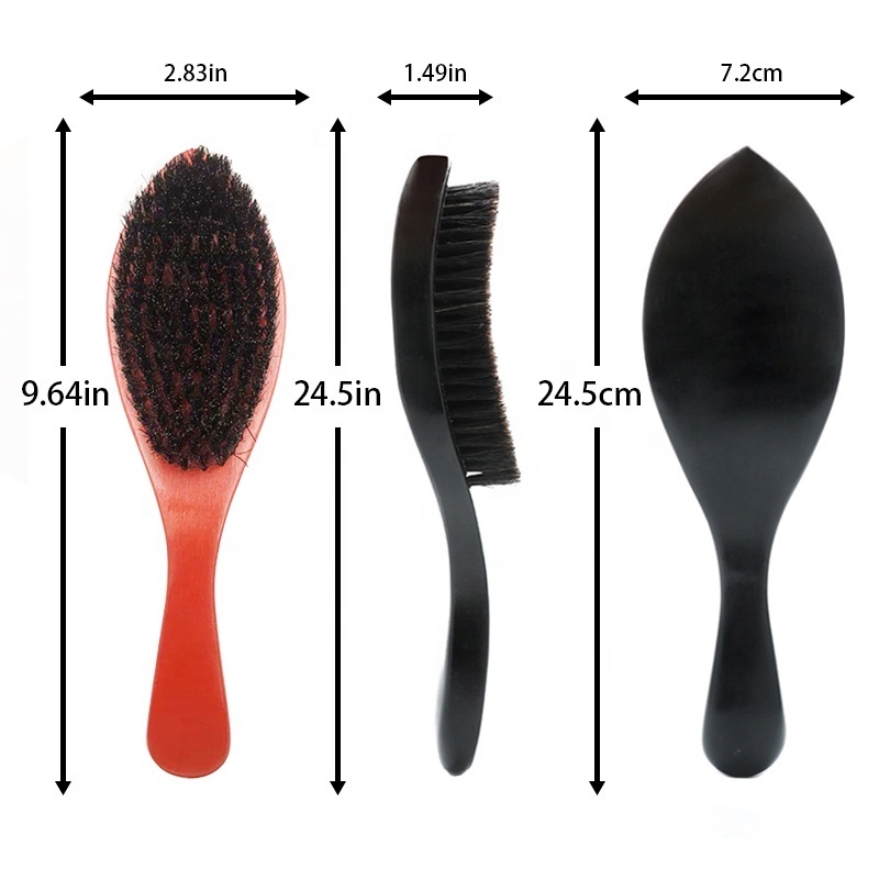 Hot selling wooden men's beard brush wave brush and curved beard brush