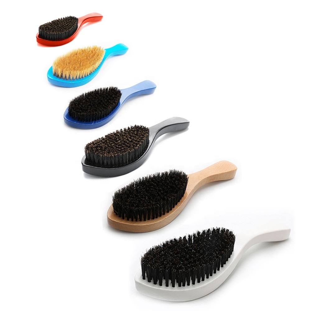 Hot selling wooden men's beard brush wave brush and curved beard brush